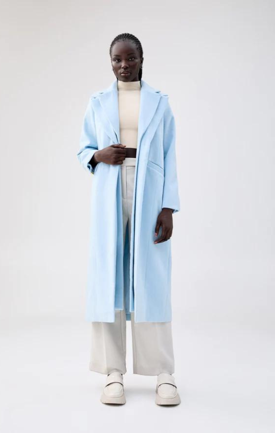 Zara blue top wool coat